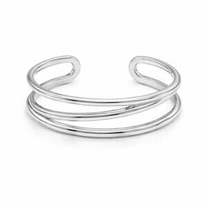 Tiffany & Co. Wide Zig Zag Open Weave Cuff Bracelet Sterling Silver 925 Gift Box